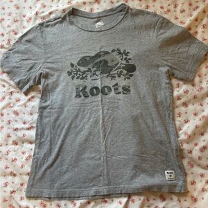 Roots Heather Gray Logo Tee